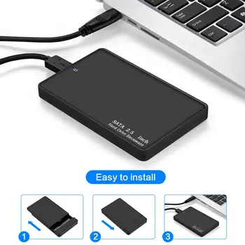 

2.5 Inch HDD Case SATA 3.0 to USB 3.0 5 Gbps 2TB HDD SSD Enclosure Support UASP HD External Hard Disk Box Black