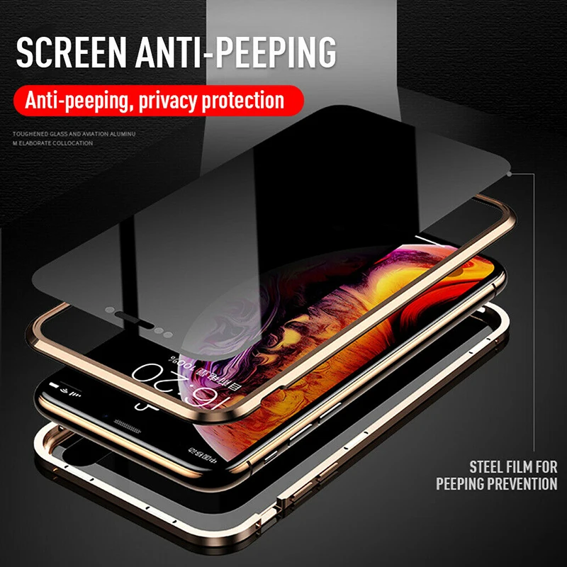 

Anti-peeping/HD Double Sided Magnetic Phone Case Screen Protector For iPhone 7 8 plus X XR XS Max Screen Protective Glass Film