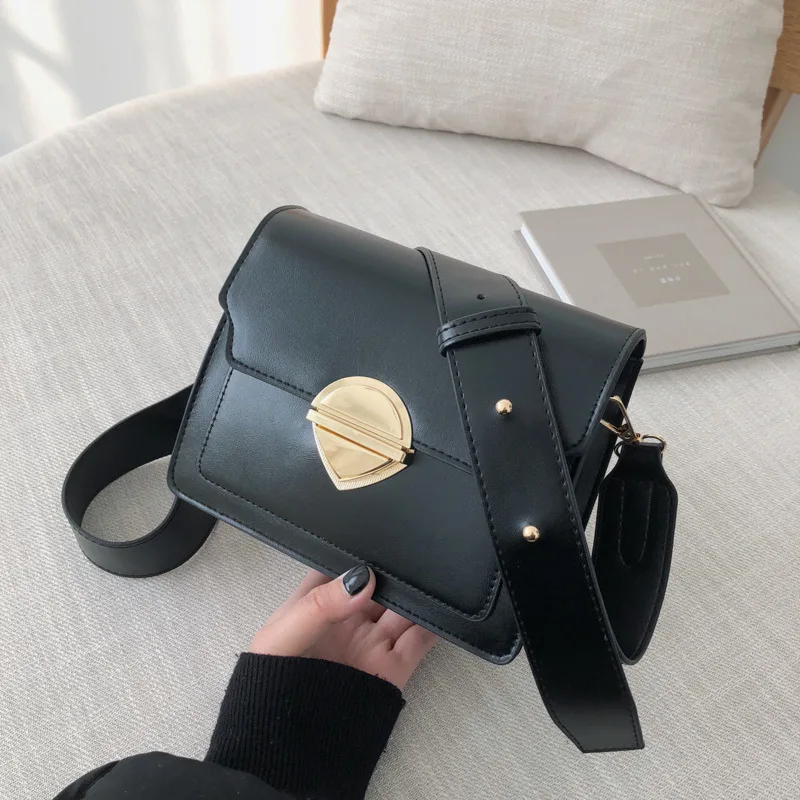 

INS Online Celebrity Bag Women's 2019 New Style Shoulder Bag Broadband Chain Lock Square Sling Bag Small CK Mini Shoulder Bag