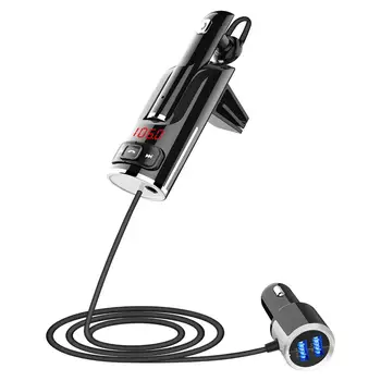 

12V-24V Universal Car Charger Bluetooth 5.0 Headset Hands-free FM Transmitter Radio Modulator Car Kit Car Audio MP3 Player