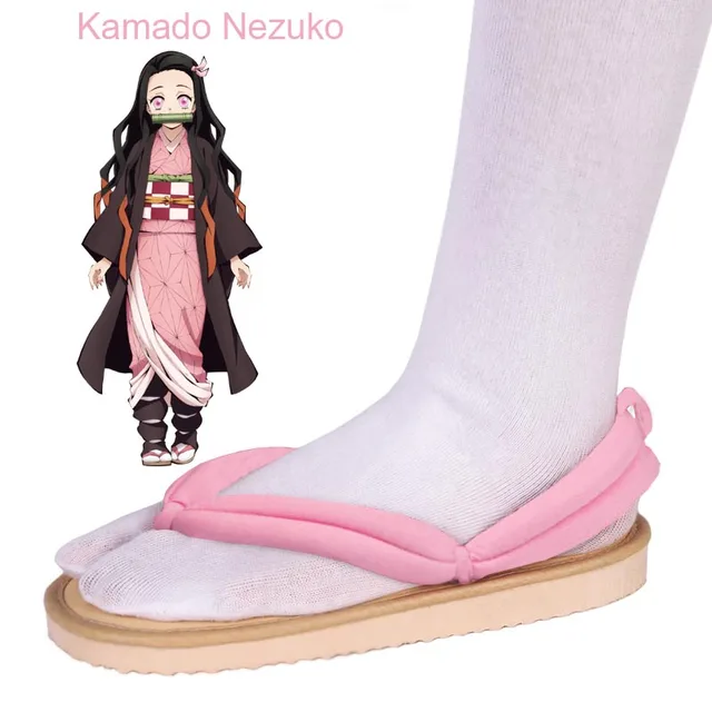 Cosplay Shoes Tanjirou Kamado Nezuko Geta Clogs Demon Slayer:Kimetsu no Yaiba Sandals Shoes Agatsuma Zenitsu Flip Flops B