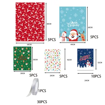 

30pcs/set Christmas Gift Bag Christmas Reusable Wrap Present Gift Bags