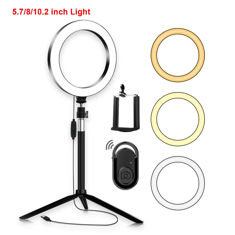 10.2 Selfie Ring Light with 20 Retractable Tripod Stand /& Led Camera Light for YouTube//TikTok Video and Live Makeup//Photography 12W