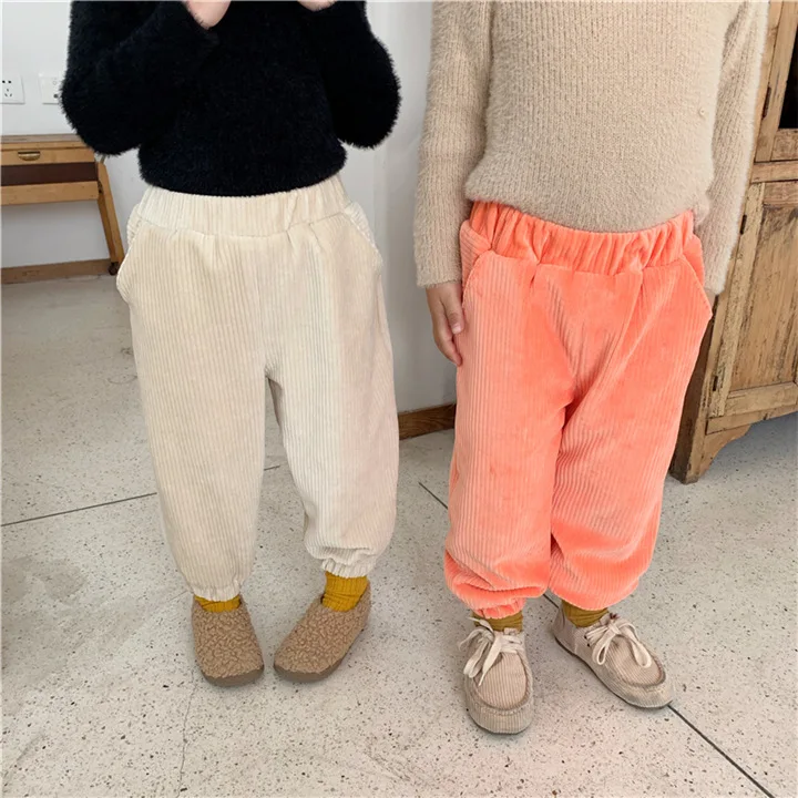 Штаны для маленьких мальчиков на осень и зиму, леггинсы для малышей, модная детская одежда из плотного флиса в Корейском стиле