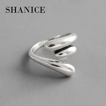 

SHANICE 925 Sterling Silver Open Rings For Women Jewelry Normcore Niche retro made old water drops Finger Ring Female Rings Gift