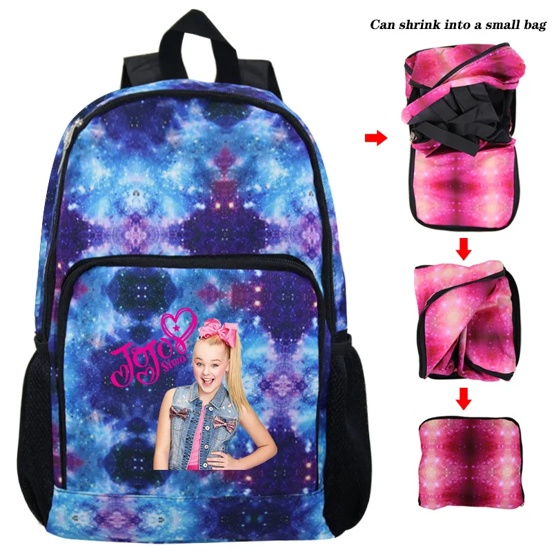 Fashion Jojo Siwa Foldable Casual Backpack Students Daily Rucksack New Bags for Teens Beautiful Men Women Travel Knapsac | Багаж и сумки