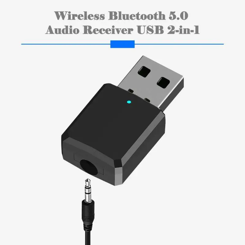 ALLOYSEED USB Bluetooth 5,0 Dongle адаптер Мини 3,5 мм AUX стерео Музыка Аудио Bluetooth приемник передатчик для автомобиля ПК ТВ динамик