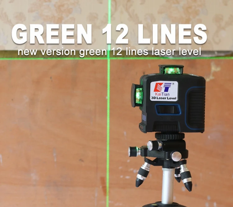 KaiTian Laser Level 12 Lines 3D Self-Leveling 360 Horizontal And Vertical Cross Magnet Bracket Green 3D Niveau Lasers Line Level