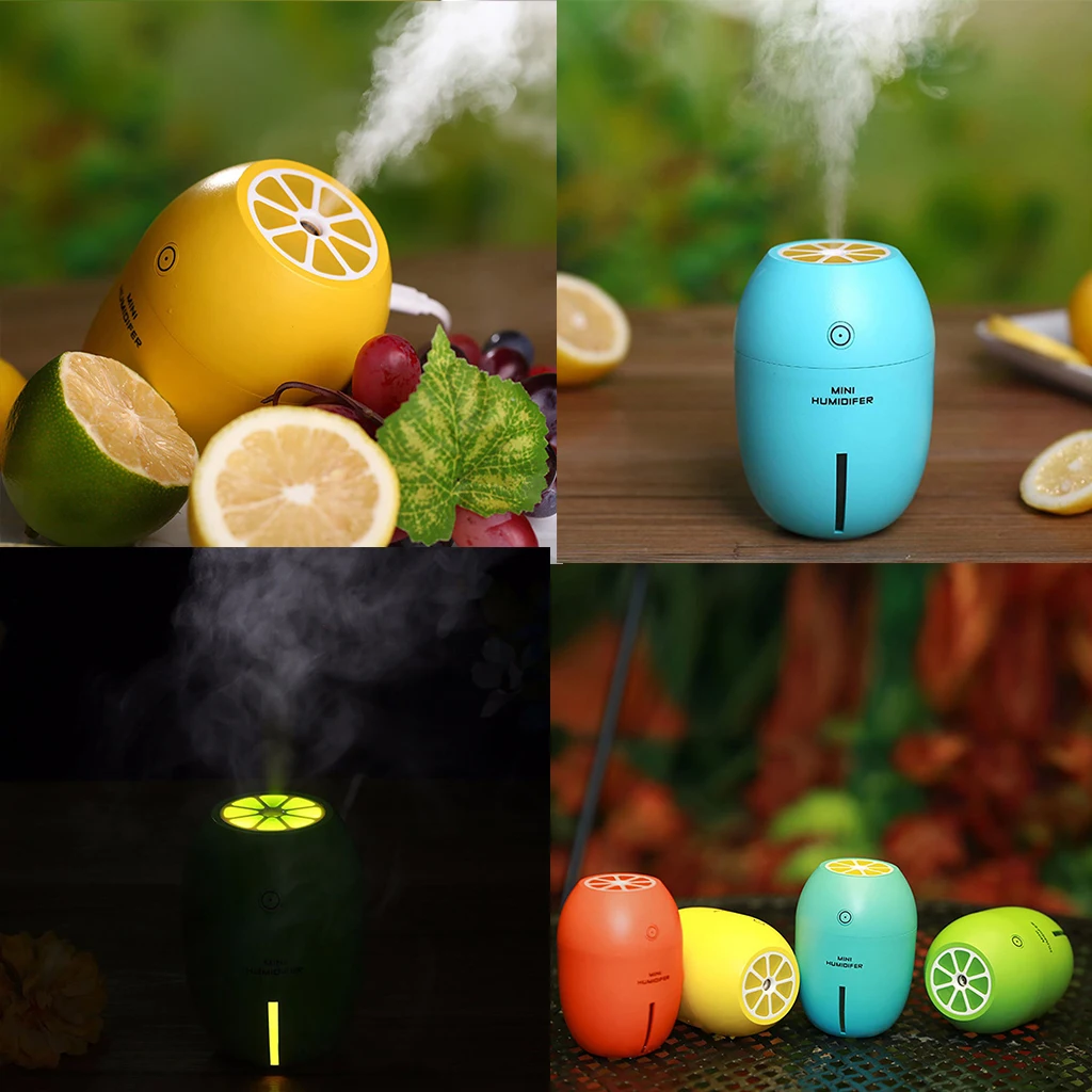 Ultrasonic Mini Lemon Humidifier Room Car LED Humidifier Air Diffuser Purifier Essential Oil Aromatherapy Cool Mist Maker 2020