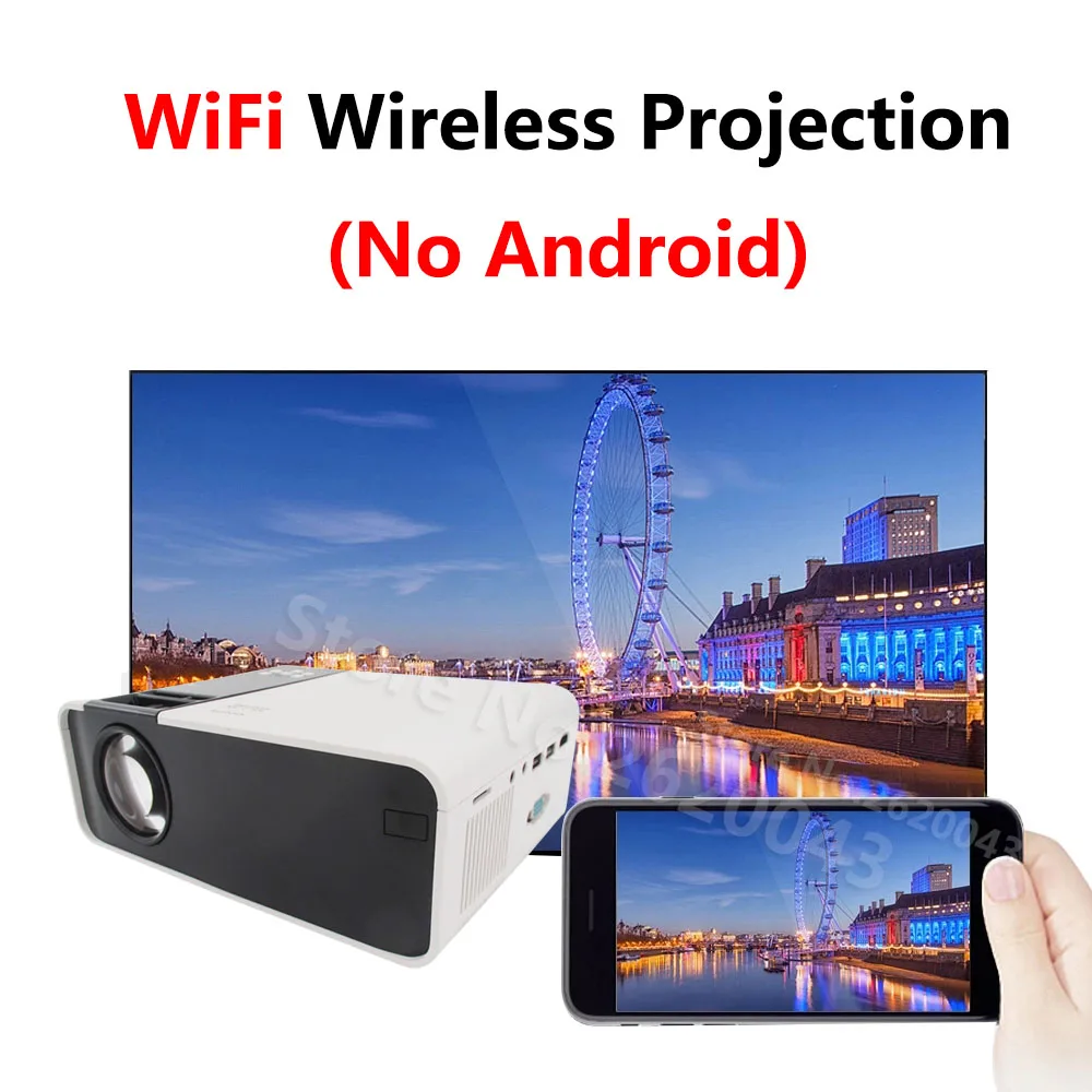 720P HD Mini Portable LED Projector 1280*720 Native Resolution WiFi Android Video Projector Dolby Beamer TD90 for Home Theater projector mobile Projectors