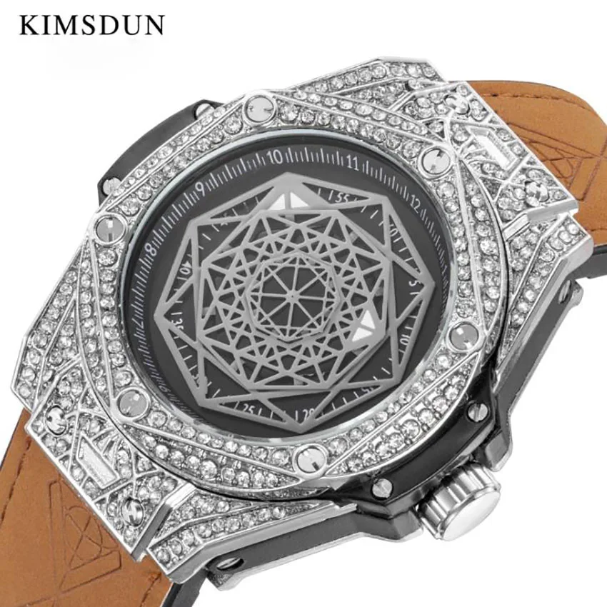 

KIMSDUN Men Watch Diamond Luxury men's watch luminous waterproof sports quartz watch Waterproof Wristwatch Relogio Masculino