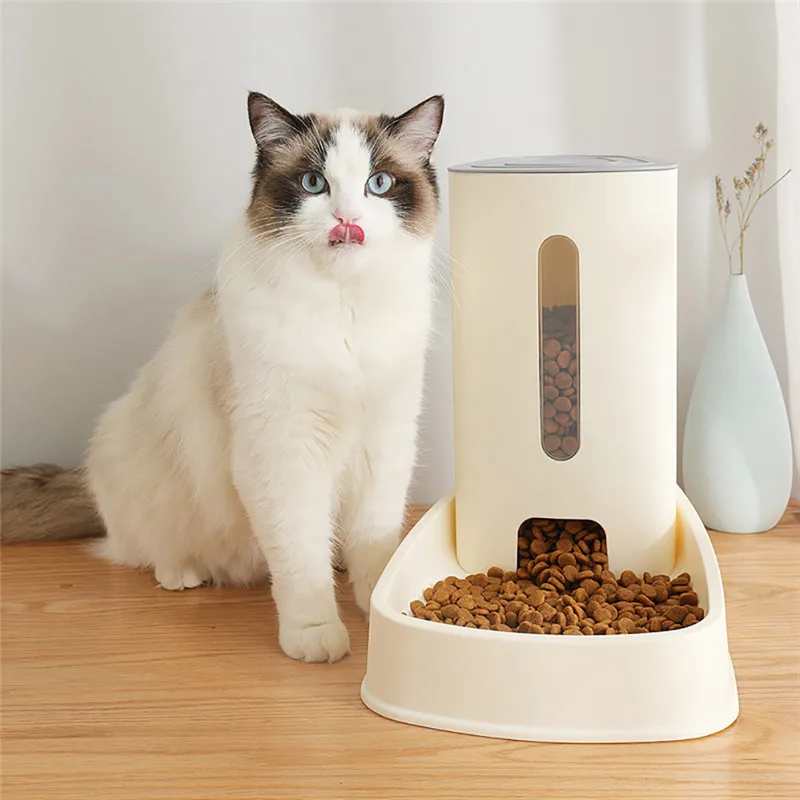 

1pc 3.8L Pet Dog Cat Puppy Automatic Food Feeder Bowl Dish Dispenser with Large Capacity for Home Pet Dog Cat High Quality