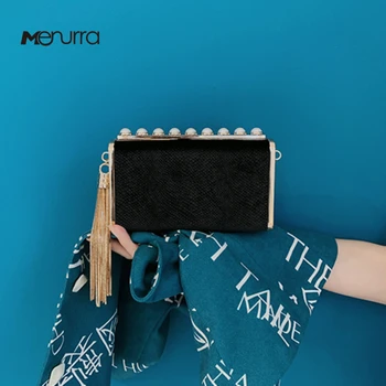 

Women Tassel Evening Bag Women Pearl Beads Clutch Purse Bag Ladies Small Shoulder Handbags Crossbody Bag