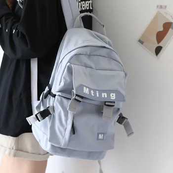 

Women Nylon Waterproof Backpack Cute Female Student School Bag Girl Kawaii Backpack Fashion Laptop Book Bag Buckle Ladies Luxury