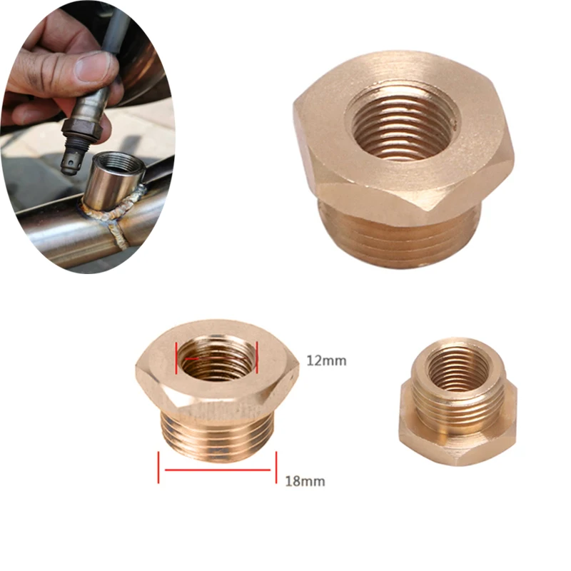 

Отверстие для датчика M18-M12 O2, преобразующий винт для выхлопной системы мотоцикла, адаптер из нержавеющей стали от 18 мм до 12 мм