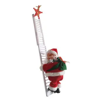 

Funny Christmas Santa Claus Electric Climb Ladder Hanging Decoration Christmas Tree Ornaments Party Kids Gifts