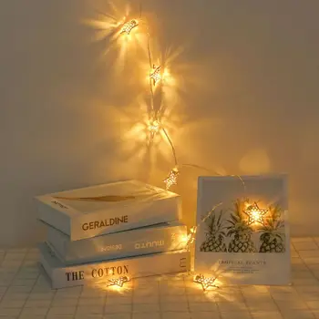

10 LEDs Metal Five Pointed Star String Light Wedding Party Holiday for Home Gate D0AB