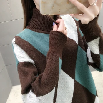 

4585 real photo two Lapel diamond color matching knitted insert 59W zone 1 left]