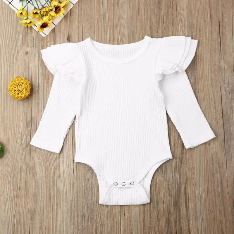 Cute Ruffles Newborn Infant Baby Girl Soft Cotton Warm Rompers Baby Bodysuit Kids Clothes Bebe Leotard Body Tops