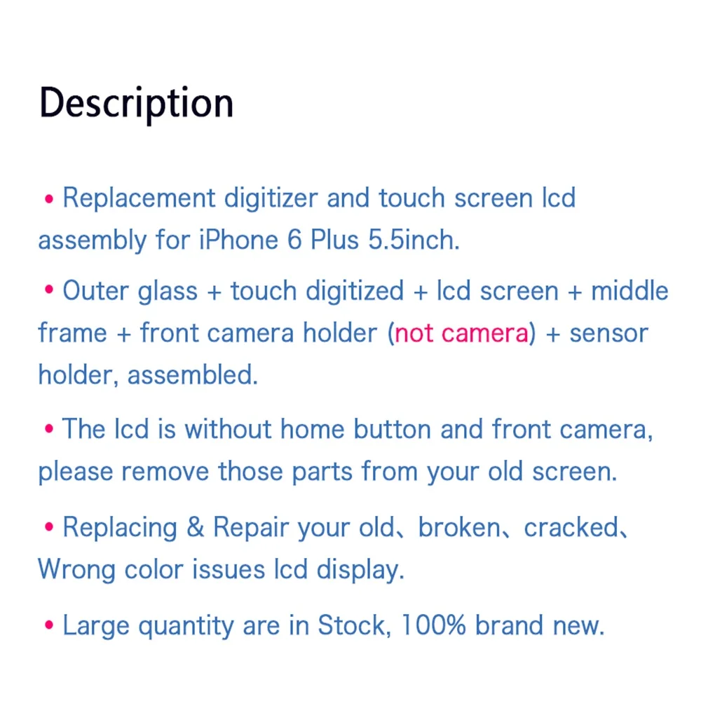 Pantalla LCD Replacement for iPhone 6 6S 7 7 Plus Screen 3D Touch Digitizer Assembly Display No Dead Pixel with Screwdrivers+Gif