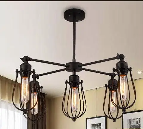 American Loft Iron Pendant Light Black Restaurant Bar Hair Net Cafe Wrought Droplight Drop deco chambre | Освещение