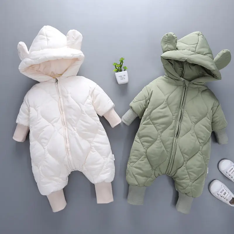 

Winter Newborn Rompers Baby Jumpsuits Down Jacket Boys And Girls Hooded Onesies Warm Outdoor Clothes Children's Jacket Onesies