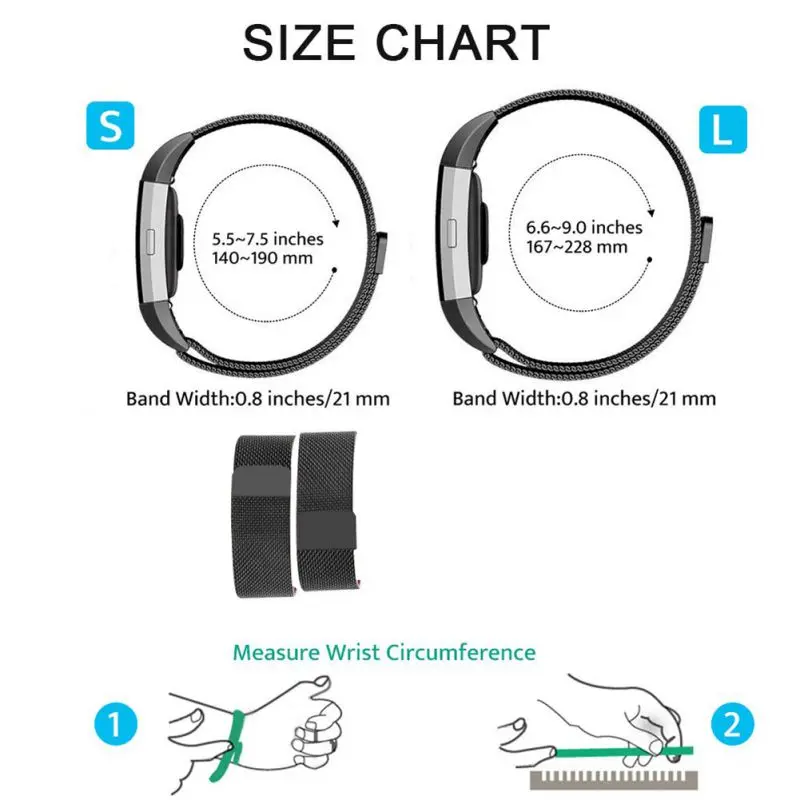 Ремешок для часов из нержавеющей стали магнитный браслет регулируемый сменный Браслет ремешок для часов FitBit Charge 2 fitness Tracke