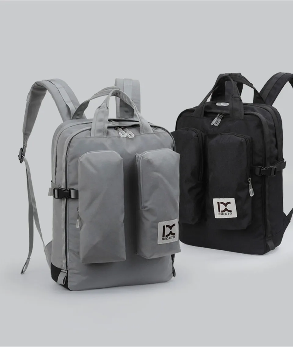 INOXTO объемная сумка портативный рюкзак Модный деловой Рюкзак Спортивная Сумка для мужчин ноутбук двойная молния для хранения дорожная сумка