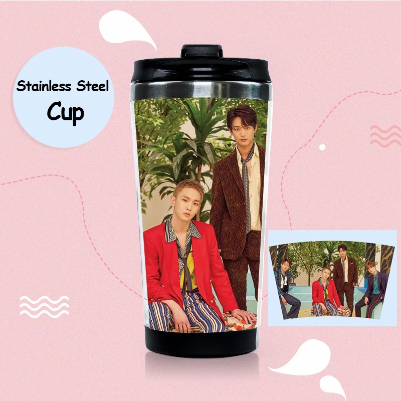 Kpop SHINee 6-й альбом чашка для воды из нержавеющей стали K-pop SHINee двухслойная чашка бутылки для поклонников Коллекция подарков - Цвет: SHINee