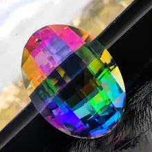 H& D набор из 2 радужных кристаллов 76 мм, Висячие призмы в форме капель для солнечных лучей, хрустальная люстра, запчасти для лампы, свадебный Декор для дома