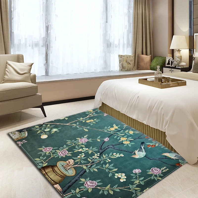 thumbnail image 1 of Alfombra de baño con diseño de paisaje de flores, pintura al óleo, para cocina, hogar, sala de estar, dormitorio, alfombras para puerta de entrada, 1 of 4