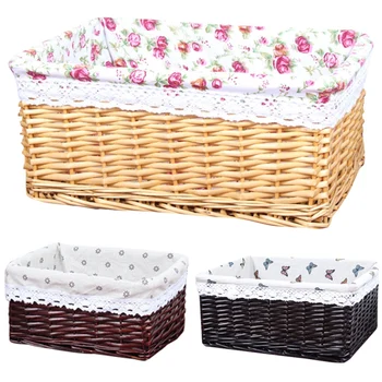 

Handmade Rattan Storage Basket Household Items Snack Fruit Debris Clothing Finishing Willow Storage Basket