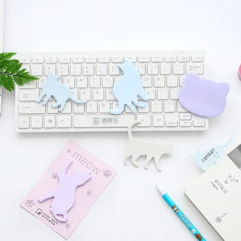 

P236 Creative Cute Flexible Cat Notepad Message Notes Removable Self-stick