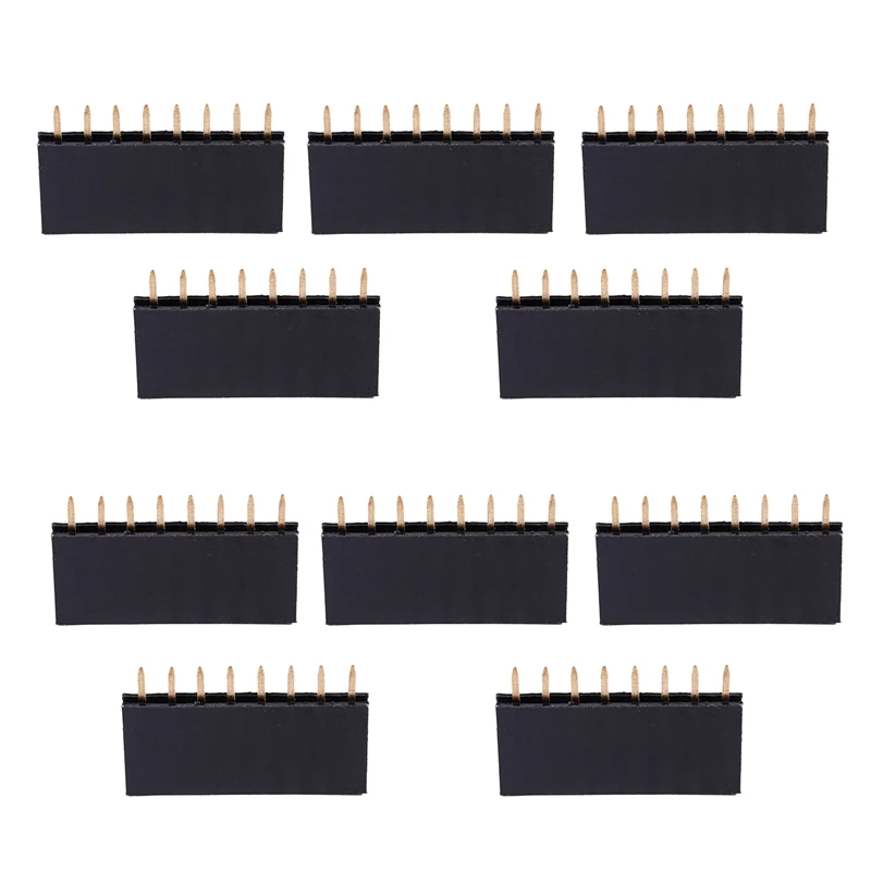 Новинка 10 шт. 2 54 мм Однорядная Женская Заголовок шаг разъем PCB 8 Pin полосы | Дом и