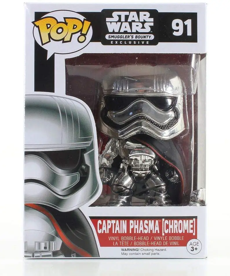 

Exclusive Funko pop Official Star Wars - Captain Phasma Chrome Vinyl Action Figure Collectible Model Toy with Original Box
