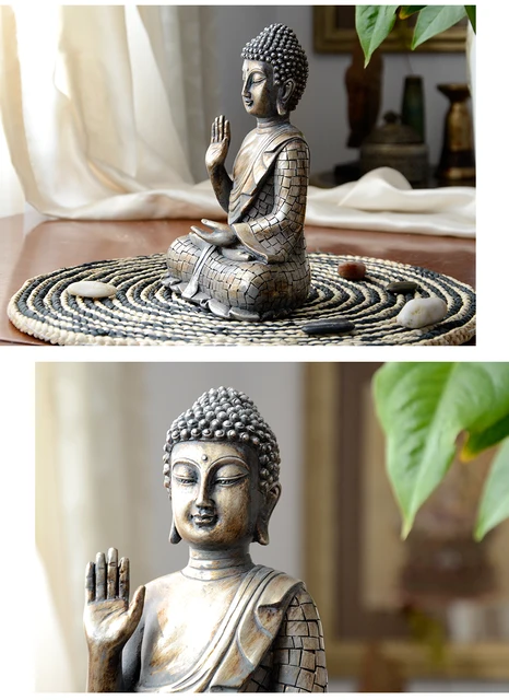 Buddha statues Thailand Buddha statue sculpture home decor office desk  ornament vintage gift figurine Hindu siting