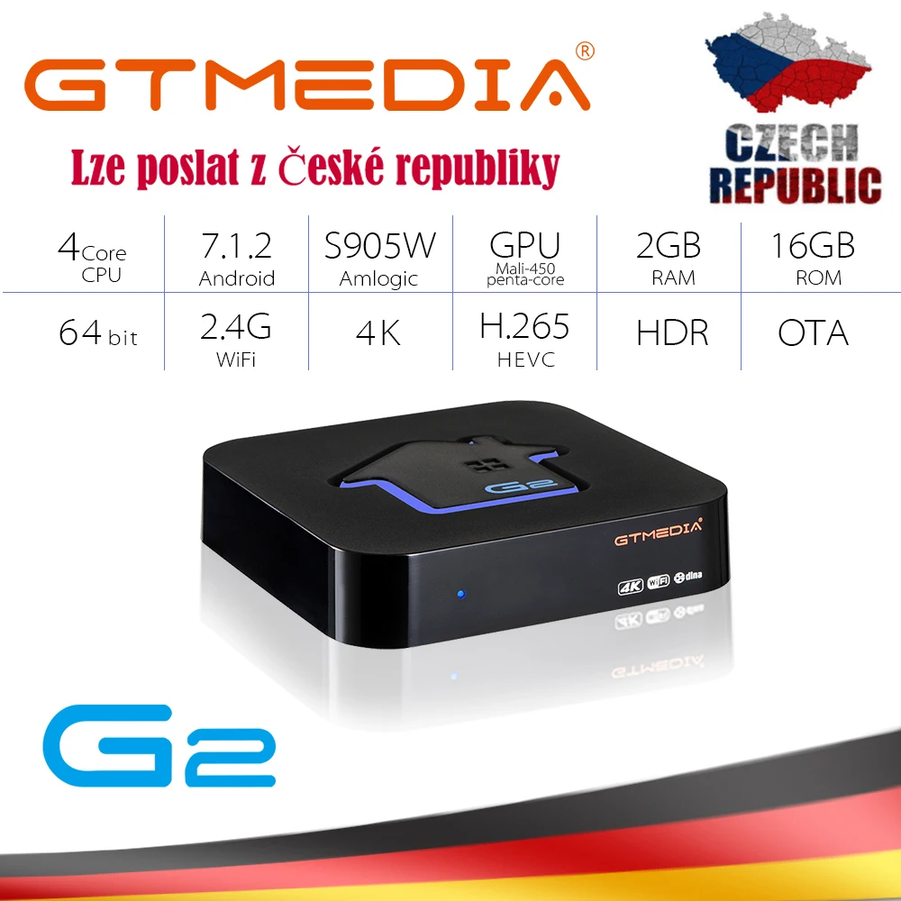 GTmedia G2 Android 7,1 2G 16G tv BOX 4K Youtube Google видео ТВ приемник 2,4G Wifi телевизионная коробка с Bluetooth Play Набор магазина top Box IP tv