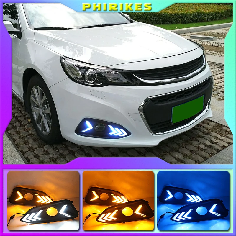

2PCS For Chevrolet Chevy Malibu 2016-2018 DRL with turn signal Daytime Running Light fog lamp Daylight car styling