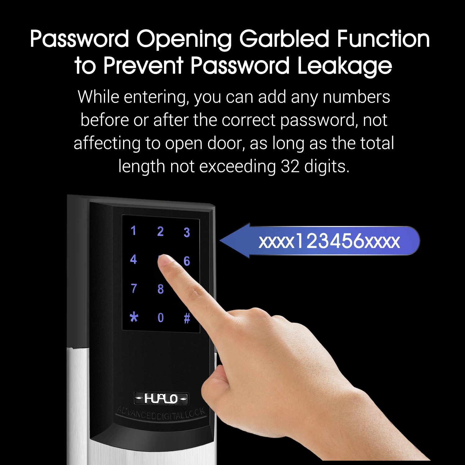 

Hot New Smart Security Door Lock Three Unlocking Ways 384 M1 RF Cards 10 Groups Passwords Emergency Mechanical Keys Combination