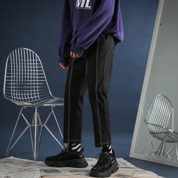 

2019 Men's Leisure Printing Fashion Haren Pants Black Color Trousers Hip Hop Slim Fit Casual Pants Sweatpants Plus Size S-2XL