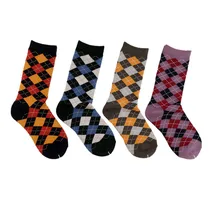 Хлопковые забавные носки в клетку, теплые женские носки, теплые милые носки Kawaii Art Happy, корейские удобные модные повседневные зимние носки Skarpetki