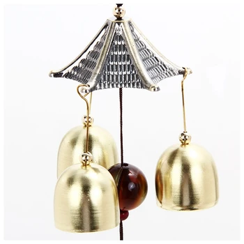 

Outdoor Living Yard Wind Chimes Hanging Docor Garden Copper Windchimes 3 Bells S