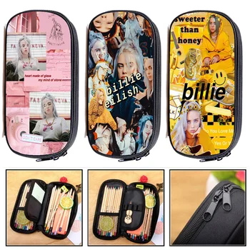 

Billie Eilish Cosmetic Bag Women Pencil Case Women Makeup Case Billie Eilish Merch Girls Zipper Pencil Box School Supplies