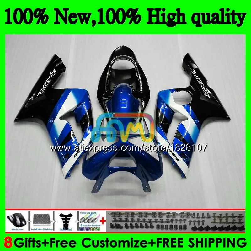 Корпус для KAWASAKI 600CC ZX600 ZX636 12BS. 43 ZX 636 6 R ZX 6R 03 04 ZX-636 ZX-600 ZX-6R ZX6R 03 04 цвет синий, черный; большие размеры 2003 2004 Обтекатель