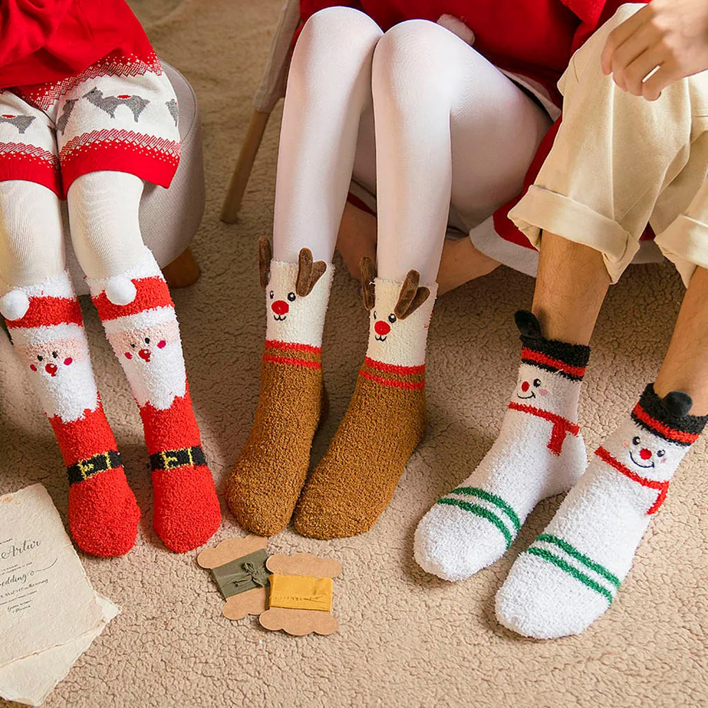 Махровый уплотненный Подарочный Рождественский чулок harajuku художественные эстетические теплые чулки удобные regalos navidad чулки