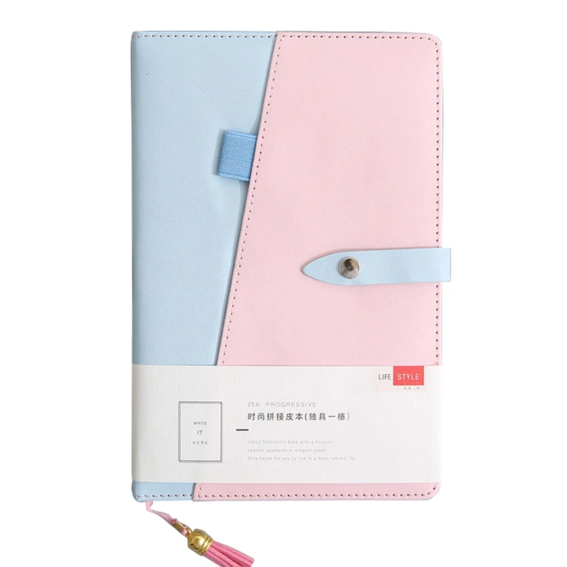 Pink blue Блокноты для офиса школы Личная программа журнал органайзера планировщик канцелярские принадлежности блокнот - Цвет: Pink blue