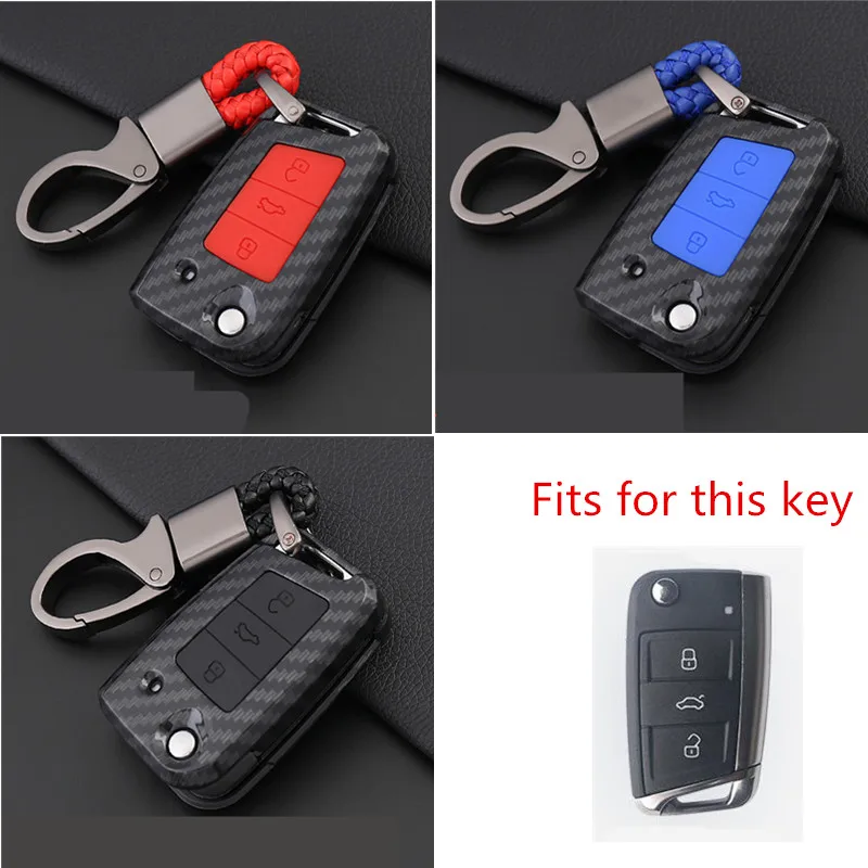 Carbon-Car-Key-Case-Cover-for-VW-Volkswagen-Golf-4-5-6-Bora-Jetta-POLO-Passat (4)
