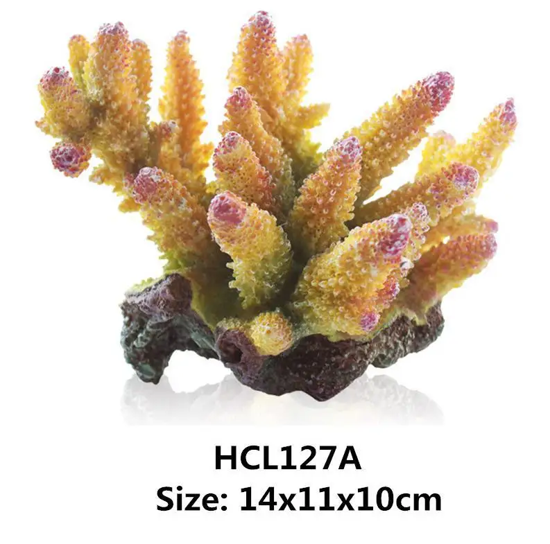 Аквариумный искусственный Коралл Украшение аквариум Коралловый риф цветок орнамент камень растение Декор Декоративные мраморы фон - Цвет: M -Yellow