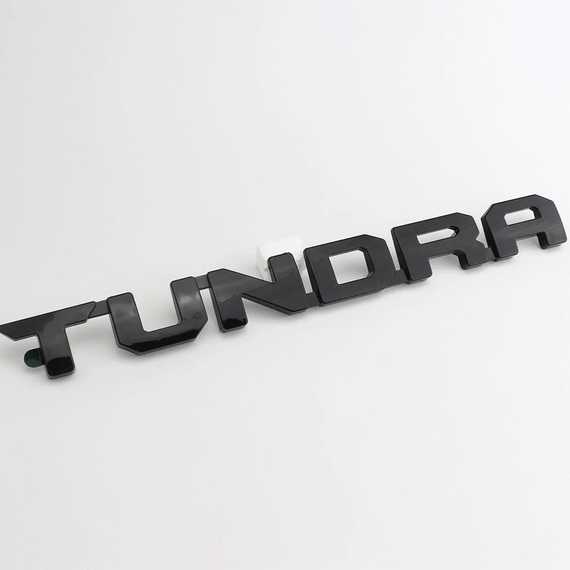 Автомобильная эмблема, значок, Задняя Наклейка для Toyota ABS TUNDRA, логотип 3D, Модифицированная Наклейка на тело, 36*3,8 см, черный/серебристый, украшение автомобиля - Название цвета: Bright Black