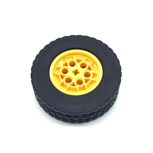 Yellow Wheel Smartable Technic Ev3 мс 62,4x20 мм колесные диски шин Запчасти строительные блоки, игрушка для автомобилей совместимый дизайн 32019+ 86652 4 шт./компл - Цвет: Yellow Wheel